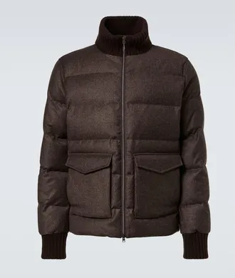 Herno Checked wool and cashmere down jacket