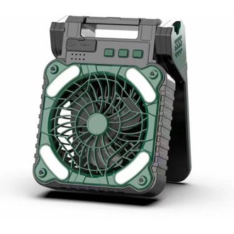 OEM Ventilador Solar Recargable De 5200 Mah Con Led, Temporizador Y 4 Velocidades, Ideal Para Interiores Y Exteriores