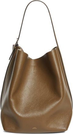 Toteme Leather Tote in Dark Taupe at Nordstrom