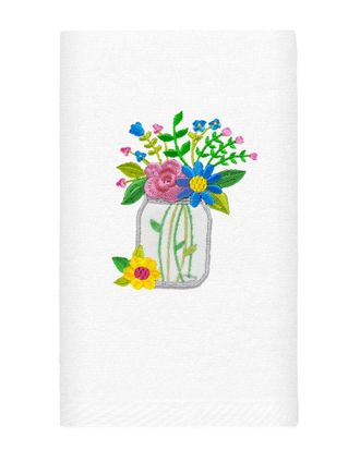 Linum Home Textiles Country Bouquet Embroidered Luxury 100% Turkish Cotton Hand Towel