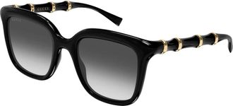 Gucci Sunglasses, female, Black, Size: 52 MM Square Frame Sunglasses