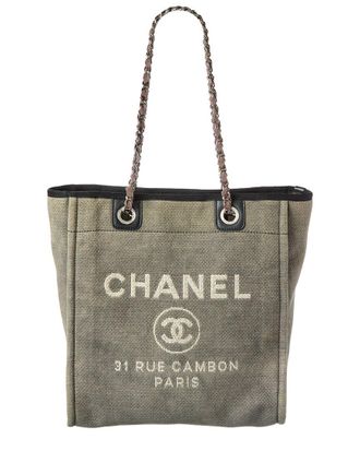 Chanel Blue Denim Deavuille Mm Tote (Authentic Pre-Loved)