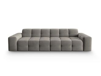 MICADONI Sof&aacute; 4 plazas de terciopelo gris oscuro