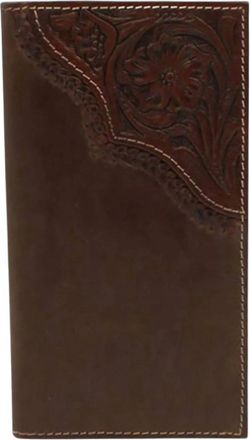 Nocona Belt Co. Mens Floral Edge Leather Rodeo Wallet In Brown