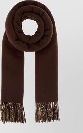 Burberry reversible cashmere scarf fringe detail