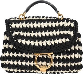 Ferragamo Margot Satchel Braided Fabric Polyester Bag (Pre-Owned)