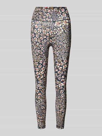 adidas Slim Fit Sport-Leggings mit floralem Muster Modell FARM LEGGINGS in Black, Gr&ouml;&szlig;e XL