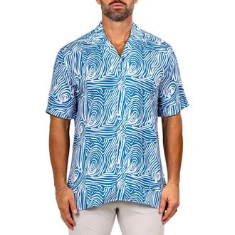 Maceoo Apachi Marthyr0250 Blue Camp Shirt at Nordstrom, Size 3