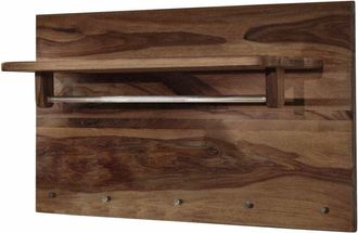 Massivmoebel24 toronto 146 Appendiabiti in legno di sheesham - decapato / smoked cherry 100x32x60