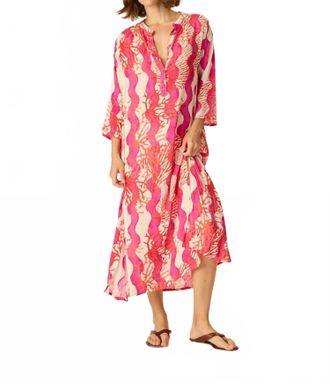 Natalie Martin Isobel Dress In Coral Wave Fuchsia