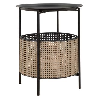 Dmora Mesa De Sal&oacute;n Swakom, Contenedor, Un Compartimento, Forma Redonda, 40x40x50h Cm Negro