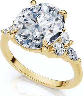 Pompeii3 Certified 3 1/3Ct Versailles Oval Engagement Ring 14k Gold or Platinum Lab Grown