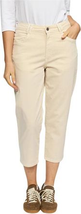 2-Biz Cropped Broeken - Dames - Vrijetijds broeken - Beige - L - Leer - Broeken