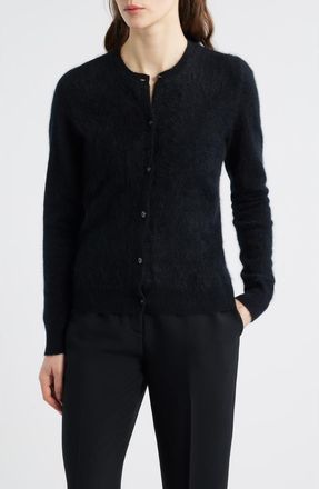 Theory Brushed Cashmere Cardigan in Black at Nordstrom, Size Medium