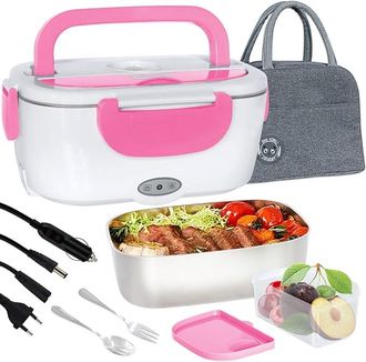 OEM Fiambrera El&eacute;ctrica Con Calefacci&oacute;n (1,5 L/55 W), Fiambrera Port&aacute;til Isot&eacute;rmica Para Comidas Calientes, Fiambrera Caliente Puro Para La Oficina Y El C
