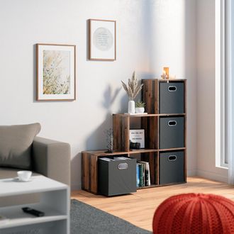 Vicco Estanter&iacute;a Escalonada, Madera Antigua, 105 X 107.5 Cm Con 4 Cajones Plegables Vicco