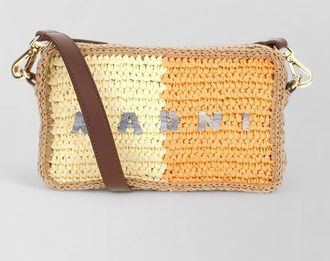 Marni raffia crossbody bag woven texture strap