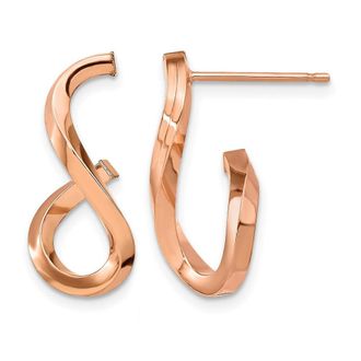 Diamond2Deal 14k Rose Gold Polished Twisted Drop Dangle Earrings