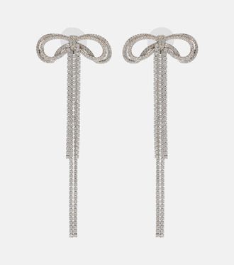 Self Portrait Bow crystal-embellished earrings