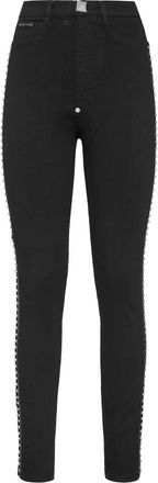 Philipp Plein Super High Waist Jegging - Dames - Skinny Jeans - Zwart - W28 - Katoen - Jeans