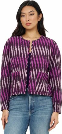 Oliphant Ikat Open Front Jacket In Purple