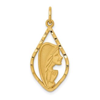 Diamond2Deal 14k Yellow Gold Blessed Mary Charm