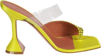 Amina Muaddi Yellow Paloma Heels