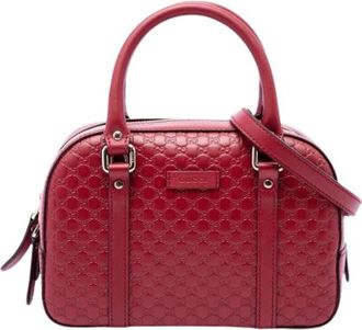 Gucci Pre-owned Leather gucci-bags - Dames - Vintage Handtas - Rood - ONE Size - Vintage