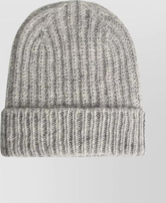 Closed alpaca wool ribbed beanie
