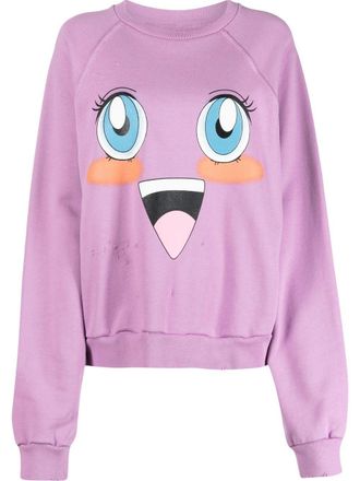 Liberal Youth Ministry Emoji crew-neck sweatshirt - women - Supima Cotton/Cotton - M - Pink