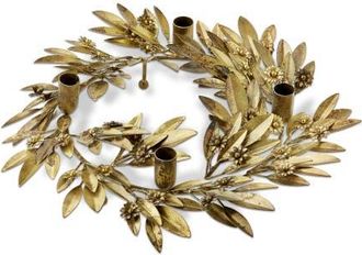 Tag Botanical Wreath Taper Candle Holder Antique Gold Iron at Nordstrom