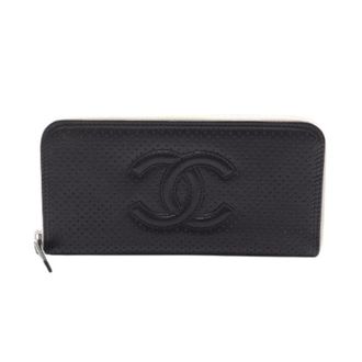 Chanel Pre-owned Wallets, unisex, Black, Size: ONE SIZE Pre-owned Coco Mark Leather Long Wallet