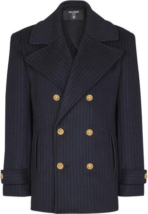 Balmain Hombre, Abrigos, Azul, Talla: L