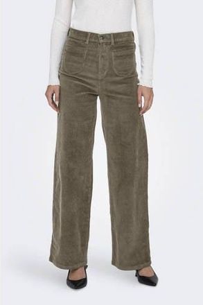 Only straight high waist casual broek rib gebreid