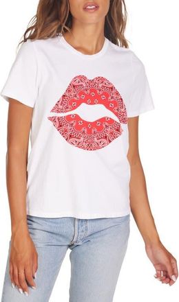 Lauren Moshi Croft Bandana Lip Top in White at Nordstrom, Size X-Small