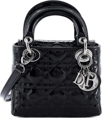 Dior Lady Dior Bag Cannage Quilt Patent Mini satchel - Zwart