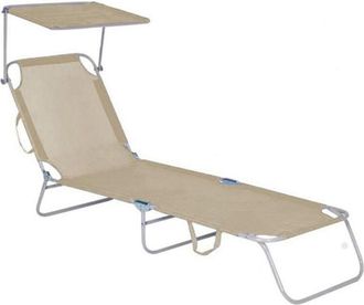 Trade Shop Trade Shop - Copy Of Lettino En Textoilene Con Cream Parasole Schienale Regolable 281014
