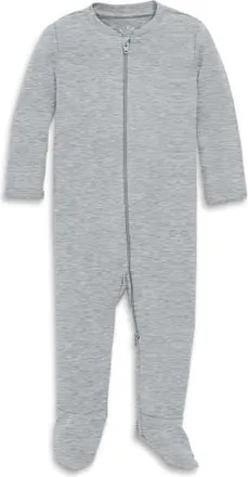 primary Baby Organic Zip Footie In Solid in Heather Gray at Nordstrom, Size Newborn