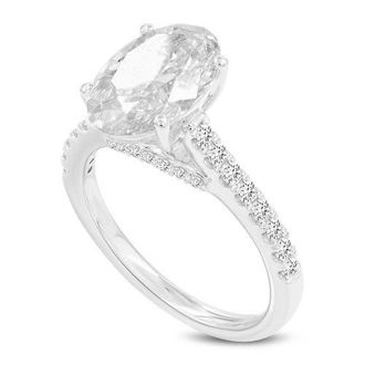 LuvMyJewelry Tasia 14K Gold Oval Lab Grown Diamond Engagement Ring - 3.4 Ct in 14K White Gold at Nordstrom, Size 5.5