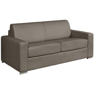 Vente-Unique Divano letto 3 posti a ribalta Posto letto 140 cm Materasso 22 cm con memory foam Pelle di bufalo Talpa - CALITO