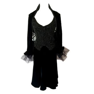 Giorgio Armani Runway Black Velvet Skirt Size XS