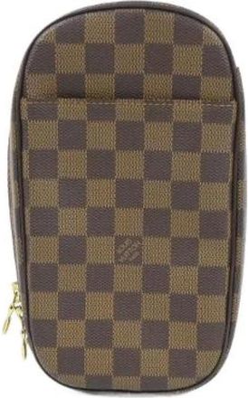 Louis Vuitton Pre-owned Cross Body Bags, male, Brown, Size: ONE SIZE Pre-owned Pochette Gange Damier Shoulder Bag