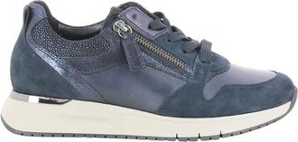 Gabor Schoenen, Dames, Blauw, 38 1/2 EU, Leer, Low Lace-Up Sneaker 76.446