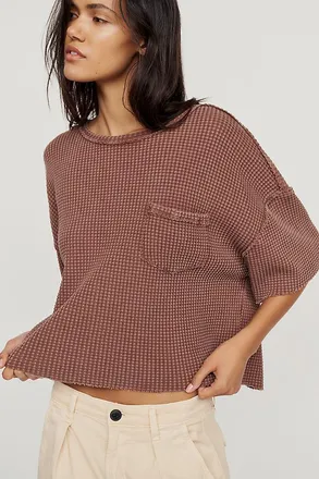 Pilcro Short-Sleeve Waffle Tee