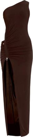 Nissa Abito midi monospalla - Marrone