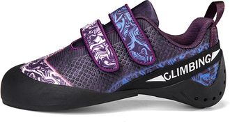 Generic Entry-Level Professional Training Shoes for Men - Anti-Slip Wear-Resistant Bouldering Lightweight Rock Climbing Shoes (Black Blue Purple,6.5)