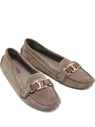 Louis Vuitton suede zip-detail oxford shoes - Brown
