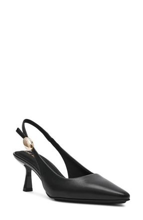 Anne Klein Cynthia Slingback Pump in Black Smooth at Nordstrom, Size 6.5