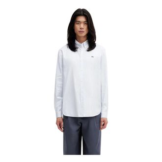 Lacoste Regular Fit Gestreepte Pinpoint Overhemd - Heren - Zakelijke Overhemden - Blauw - M - Katoen - Overhemden