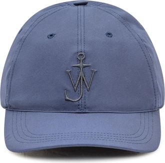 J.W.Anderson Waxed Cotton Baseball Cap - Heren - Petten - Blauw - ONE Size - Katoen - Accessoires